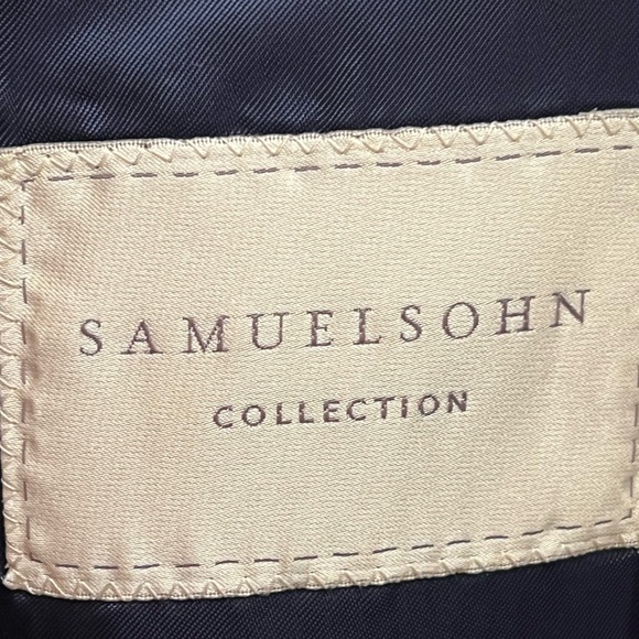 Samuelsohn Plaid Sport Coat Jacket Blazer Blue Men's Super 150 42R - Picture 13 of 16